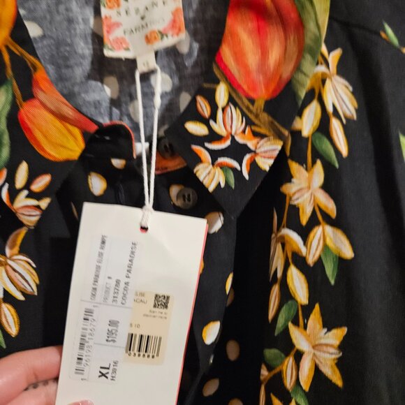 NWT Sezane x Farm Rio Elise Jumpsuit. Paraiso De Cacau Print - Picture 12 of 14